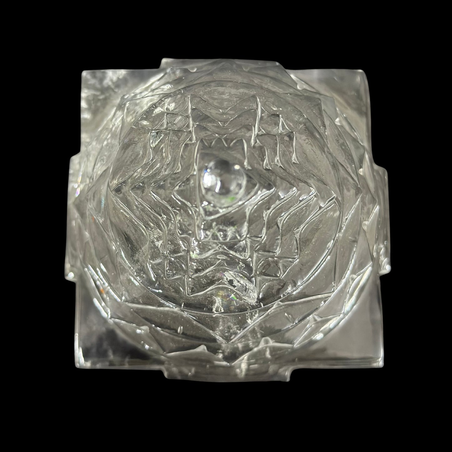 ShivaRatna Sphatik Shree Yantra - 1095g, Lab-Certified, 98mm Height, 95% Stone Clarity