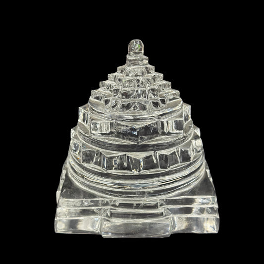 ShivaRatna Sphatik Shree Yantra - 1095g, Lab-Certified, 98mm Height, 95% Stone Clarity