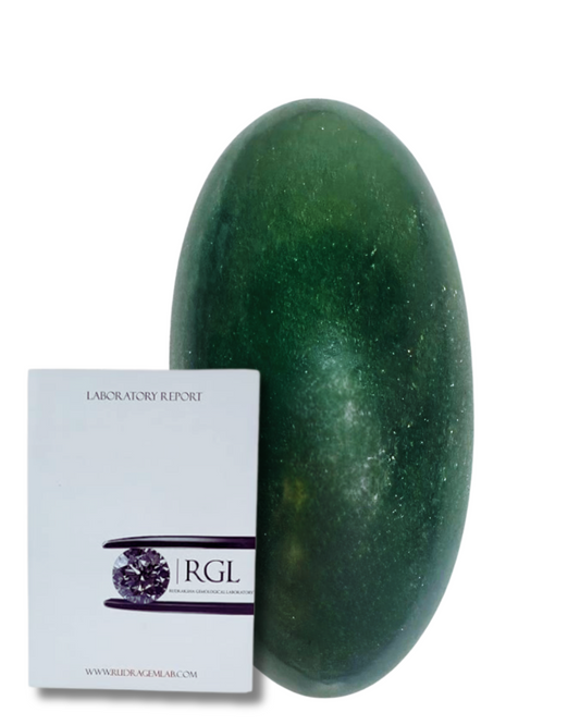 ShivaRatna Green Jade (MARGAJ) Lingam-1128Gram Approx- Lab Certified