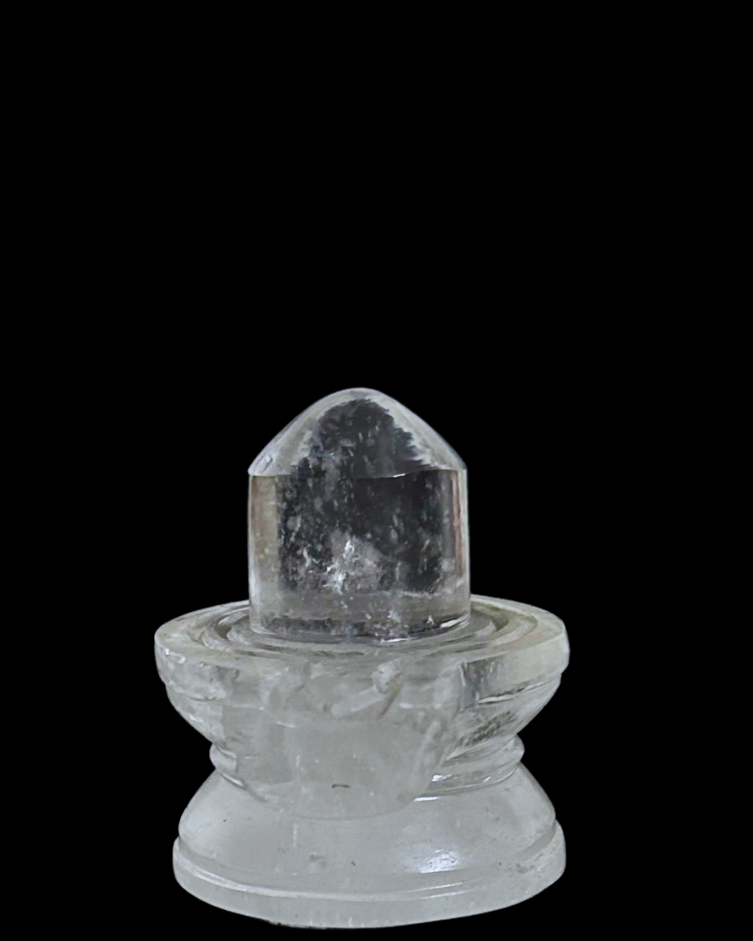 ShivaRatna Sphatik Shivling - 580 Gram , Lab-Certified,75% Stone Clarity