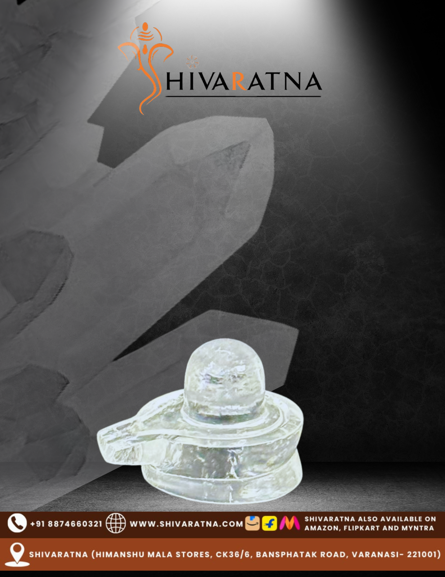 🔱 ShivaRatna 100% Natural Sphatik Shivling (AAA Quality) – 30–35 Grams