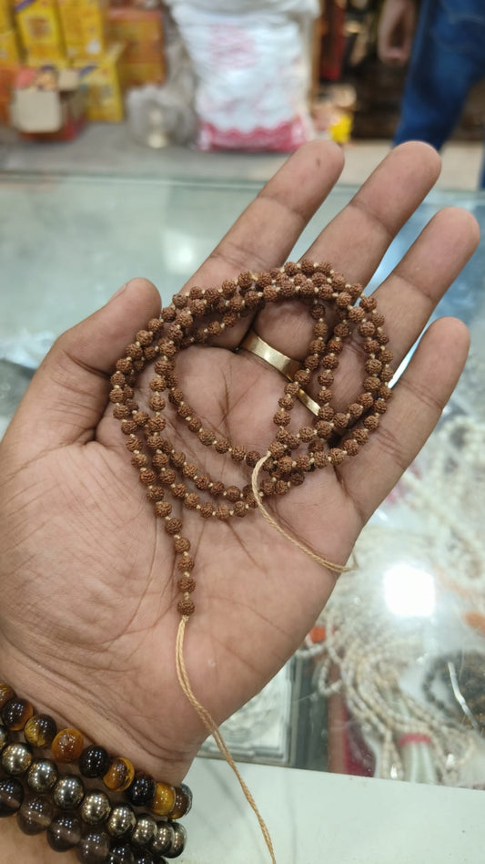 ShivaRatna 5 Mukhi Rudraksha Mala -155beads (Certified)- 14 pcs