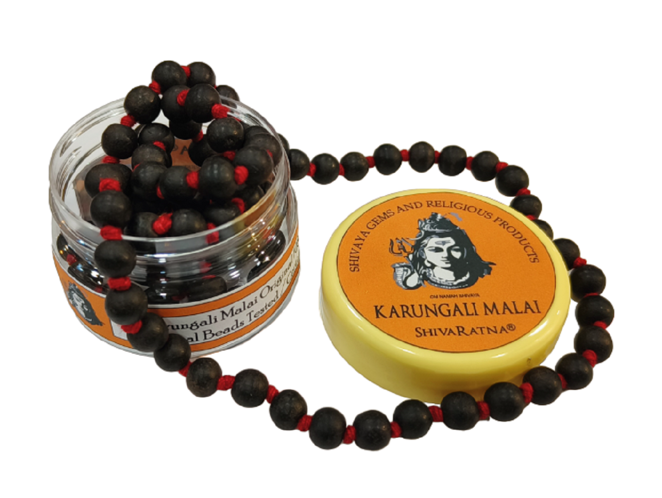 ShivaRatna 100% Natural Unpolished Karungali Malai Original Lab Certified - Premium Beads 8mm - கருங்காலி மாலை