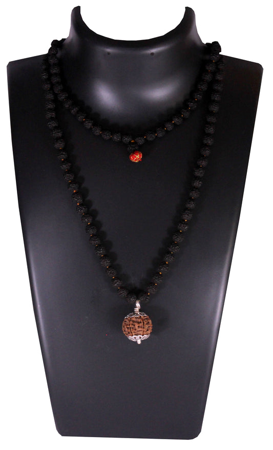 Shivaratan 5mukhi mala with 7mukhi guru mani