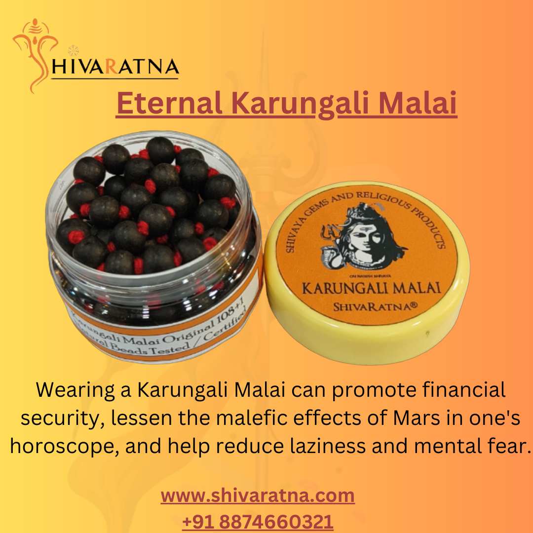 ShivaRatna 100% Natural Unpolished Karungali Malai Original Lab Certified - Premium Beads 8mm - கருங்காலி மாலை