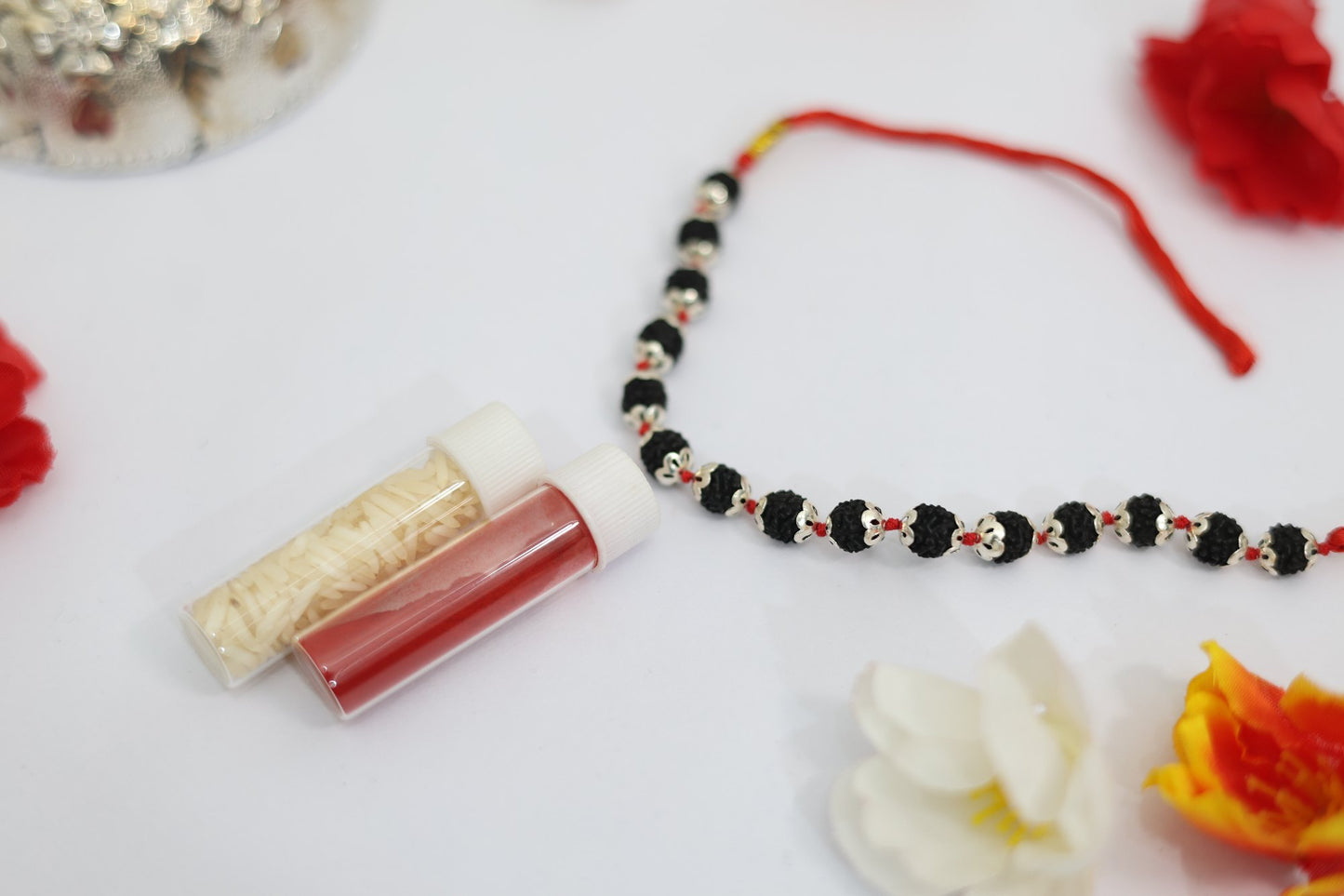 ShivaRatna Rudraksha Rakhi with Silver Capping – A Bond Blessed by Mahadev