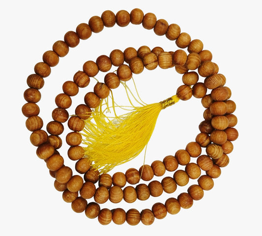 ShivaRatna Original Devadaru Malai / देवदार माला / Cedar Rosary 8mm Size 108+1 with Certificate