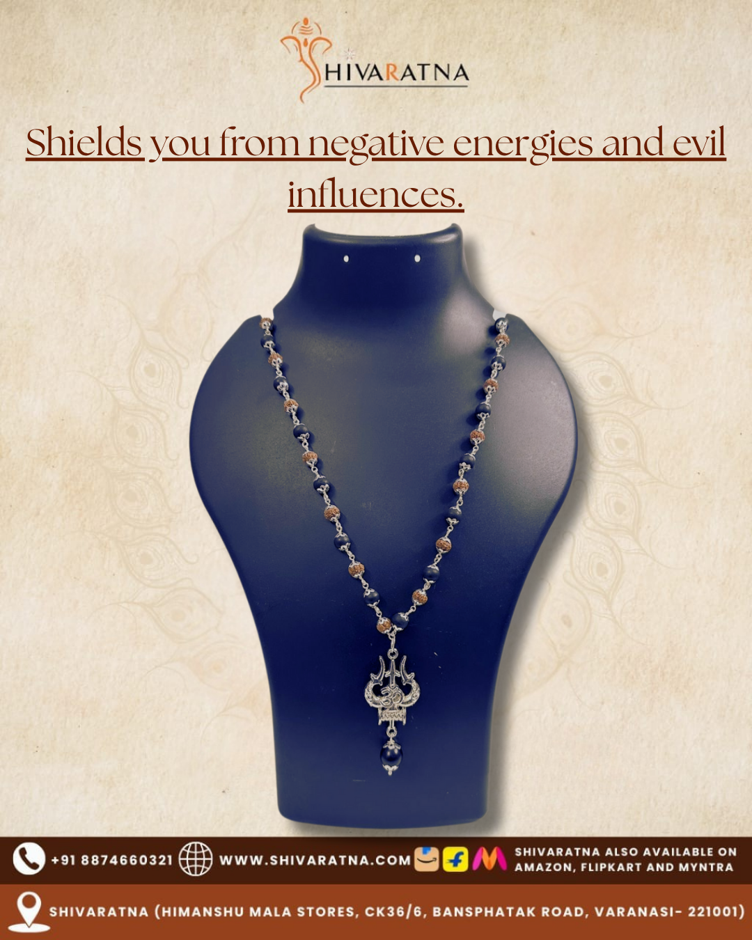 shivaratna energized karungali rudraksha mala