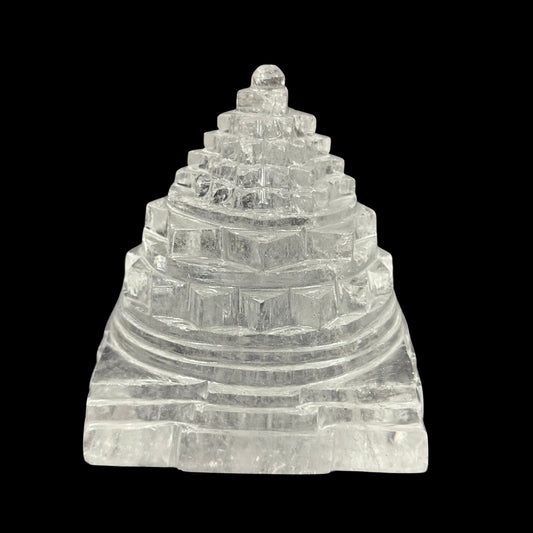 ShivaRatna Sphatik Shree Yantra - 916g, Lab-Certified, 95mm Height, 60% Stone Clarity