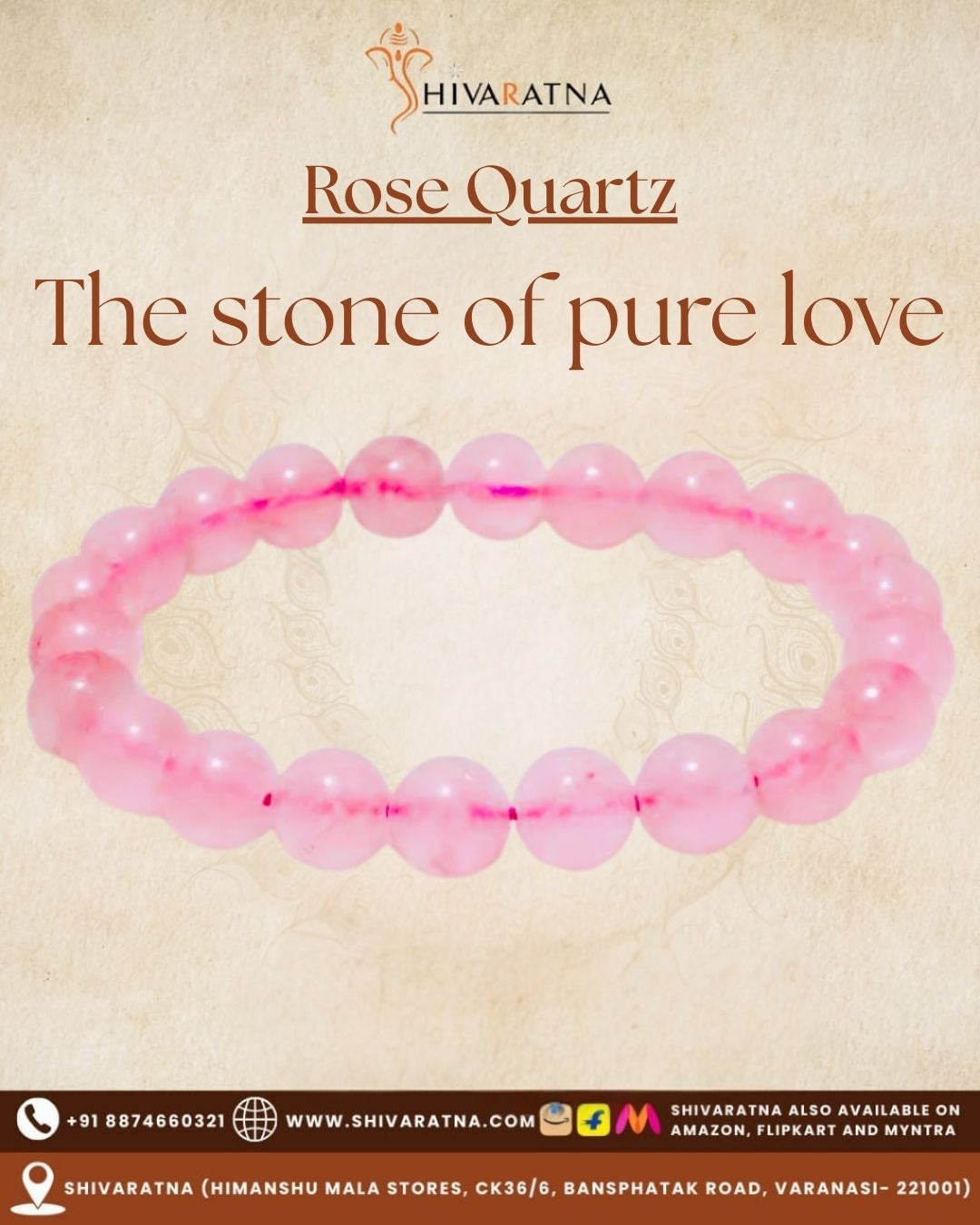 ShivaRatna Rose Quartz Bracelet