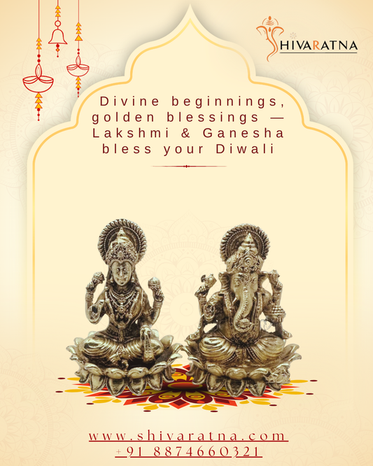 Shivaratna Pure Brass Ganesha Lakshmi Idols – Divine Prosperity & Wisdom