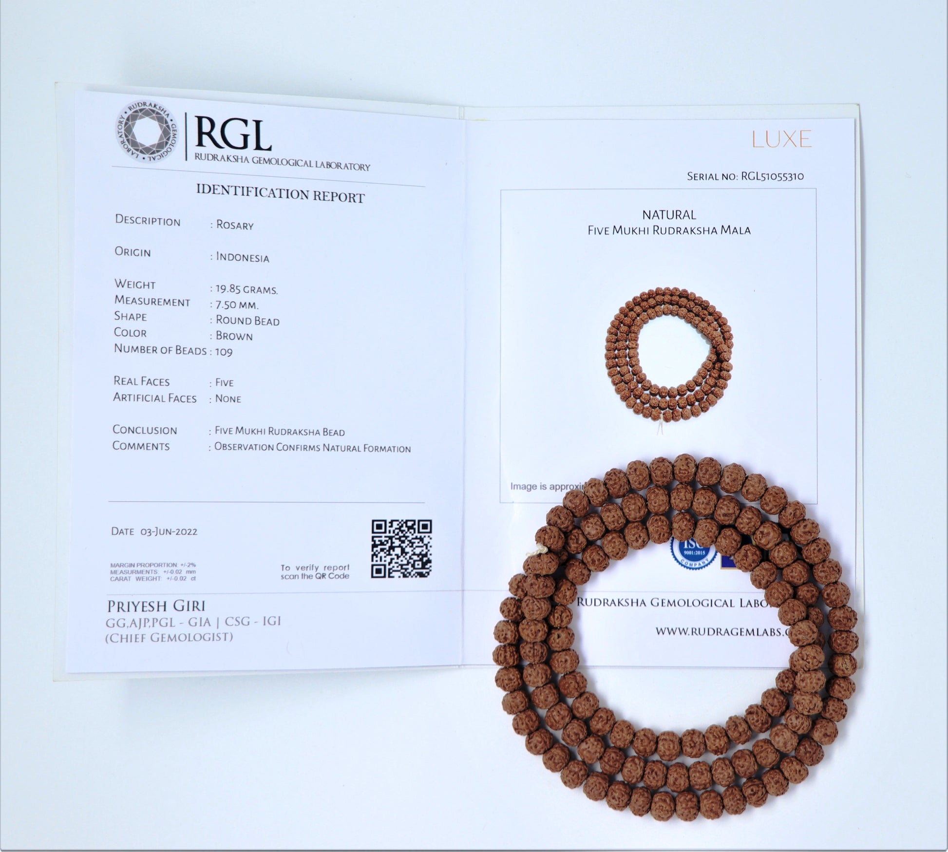 5mukhi rudraksha mala 
