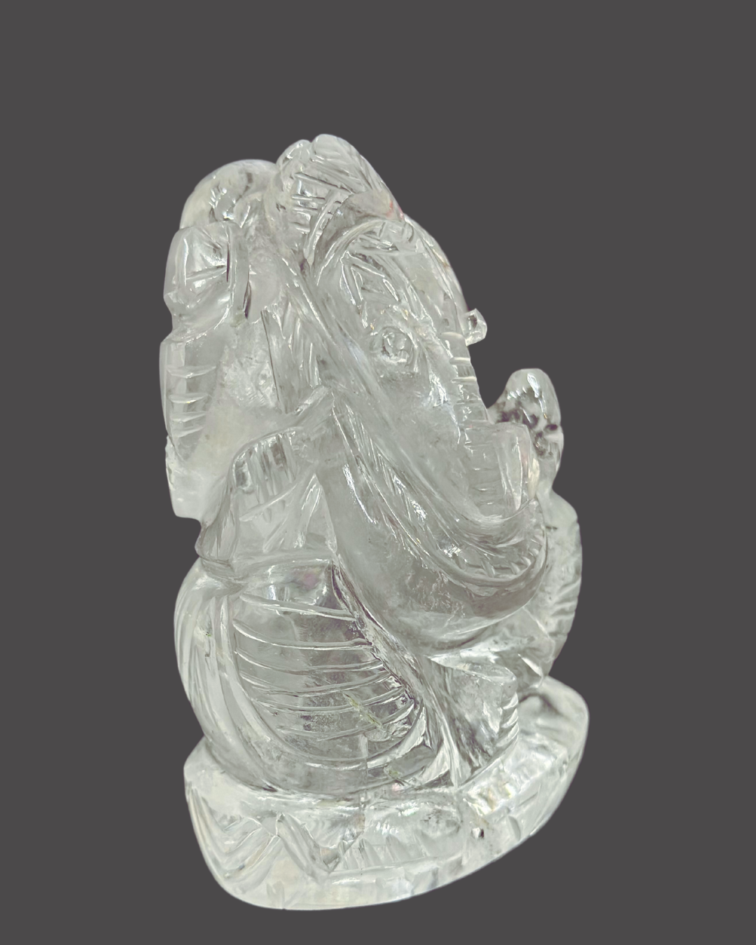 ShivaRatna 100% Sphatik Ganesh statue AAA Quality 421Gram- Lab Certified