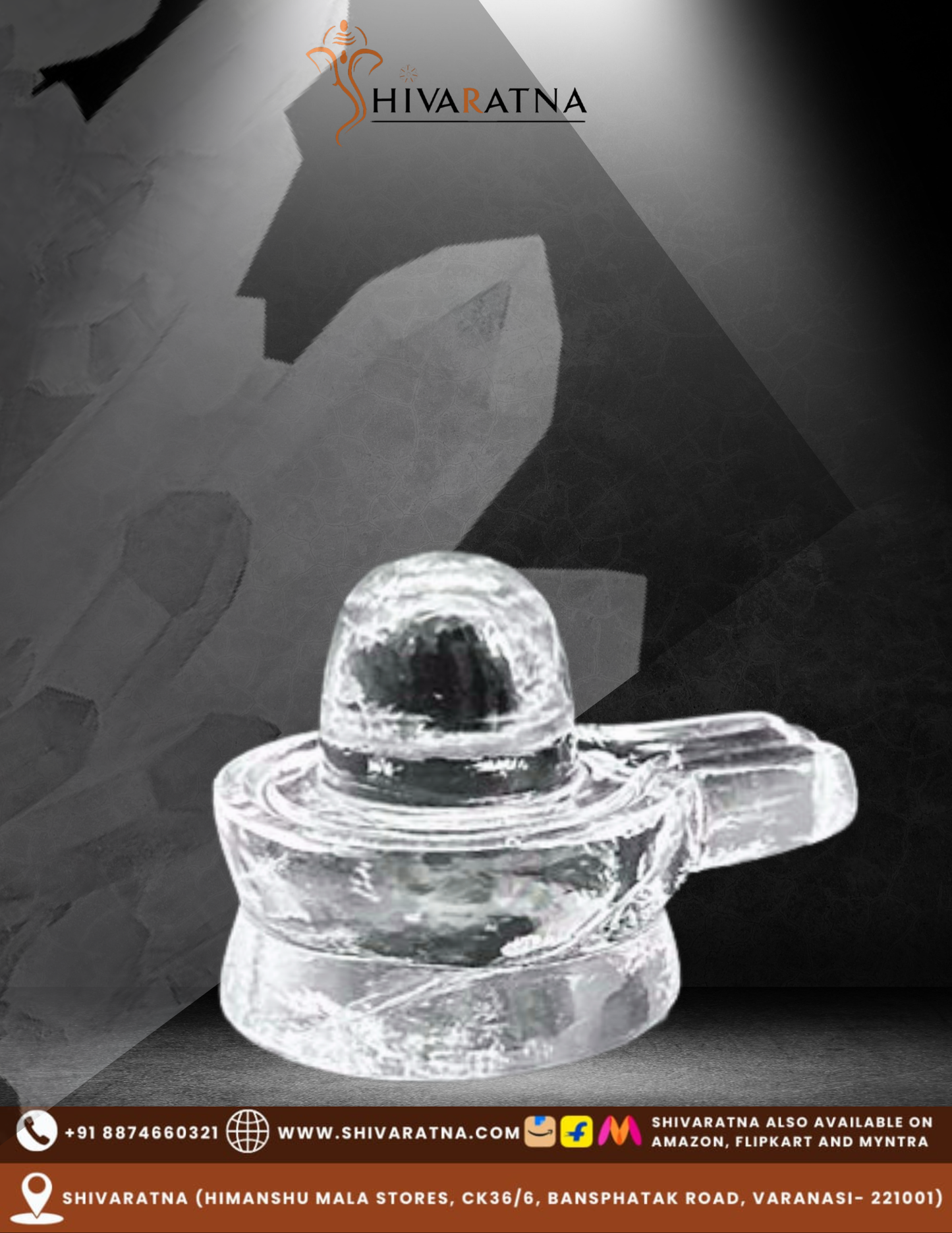 ShivaRatna 100% Natural Sphatik Shivling (AAA Quality) – 90-95 Grams