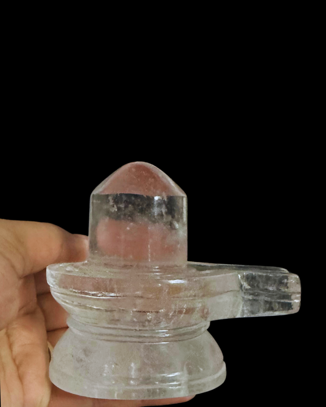 ShivaRatna Sphatik Shivling - 580 Gram , Lab-Certified,75% Stone Clarity