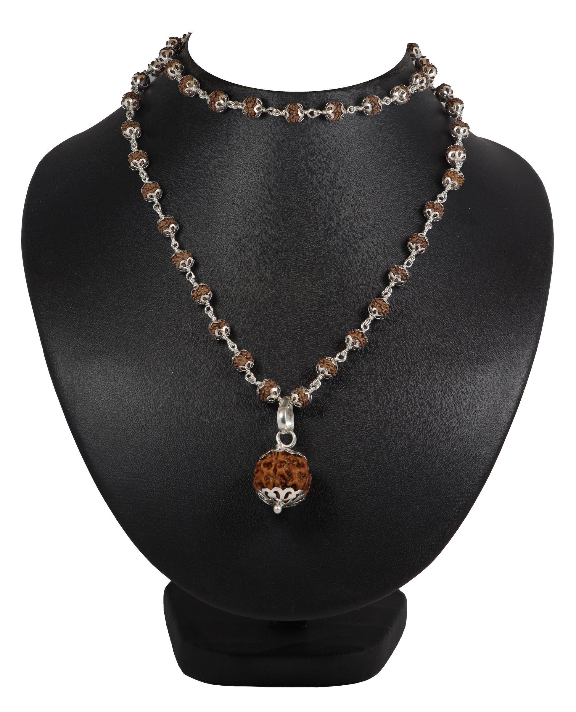 panchmukhi rudraksha mala with 5 mukhi rudraksha pendant