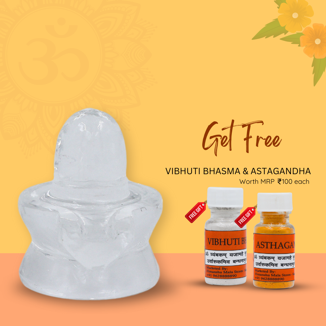 ShivaRatna 100% Sphatik Shivling AAA Quality 75 - 85 Grams