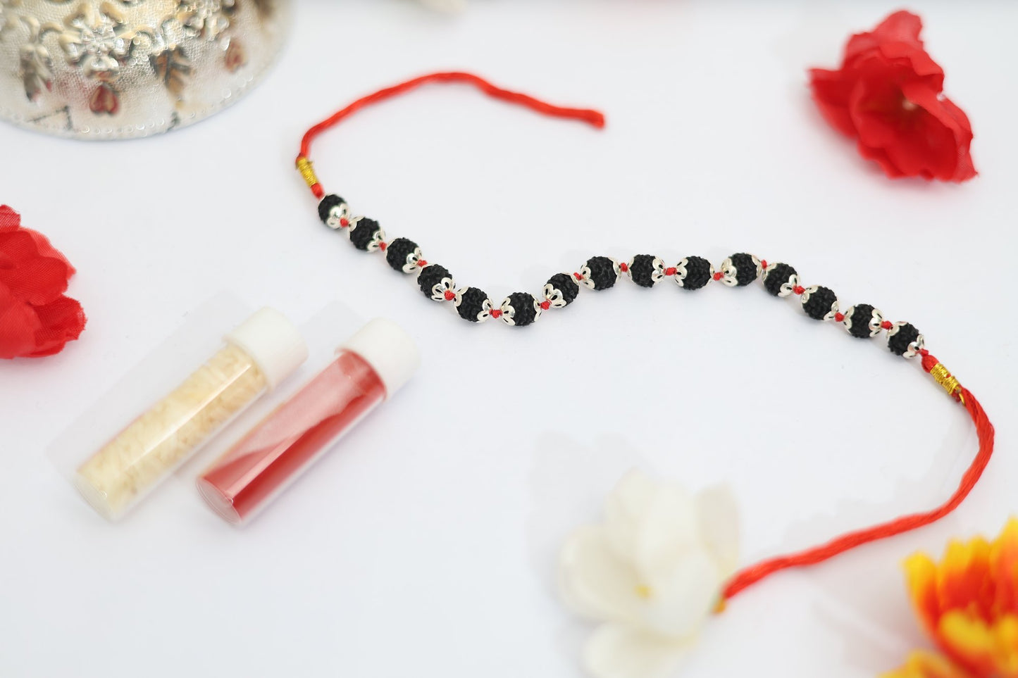 ShivaRatna Rudraksha Rakhi with Silver Capping – A Bond Blessed by Mahadev