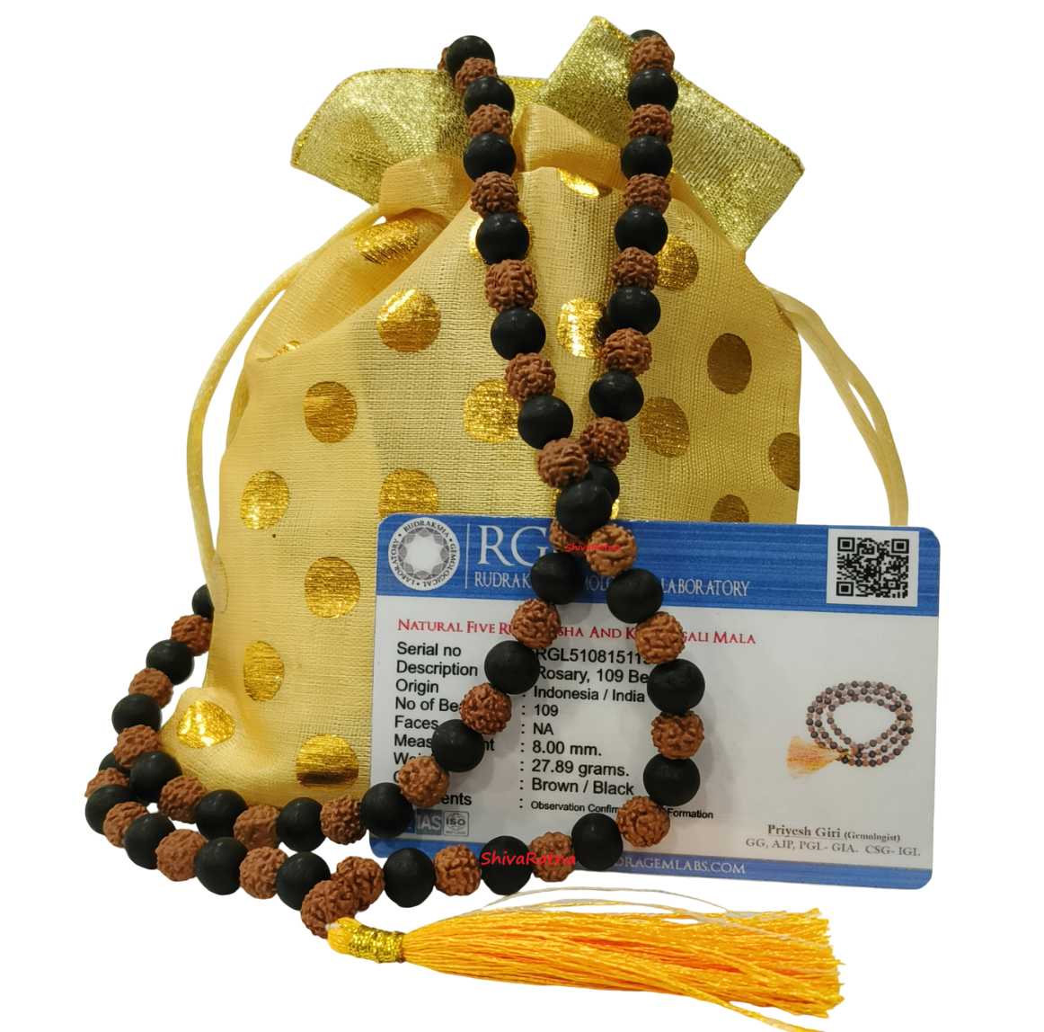 shivaratna rudraksha karungali malai