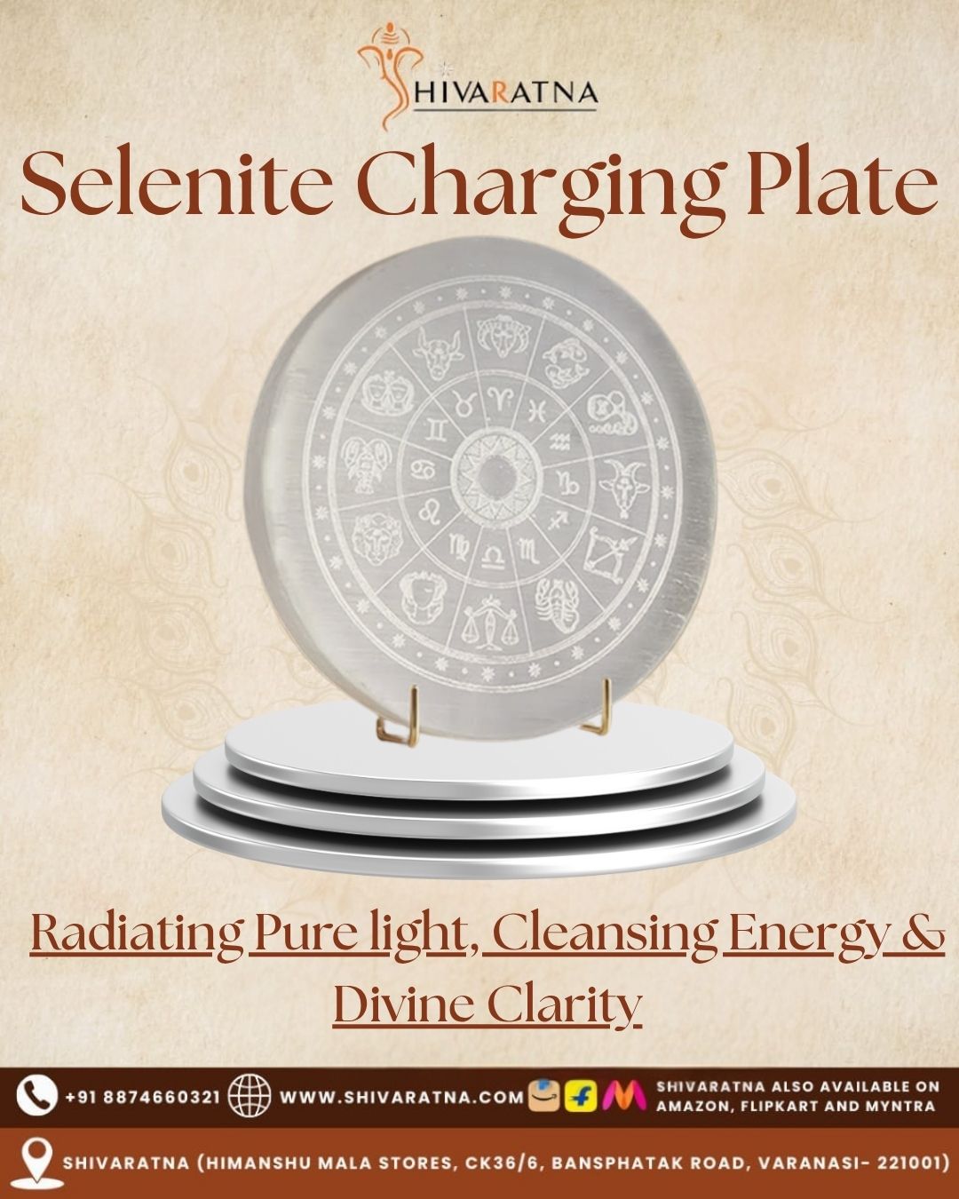 ShivaRatna Selenite  Charging Plate