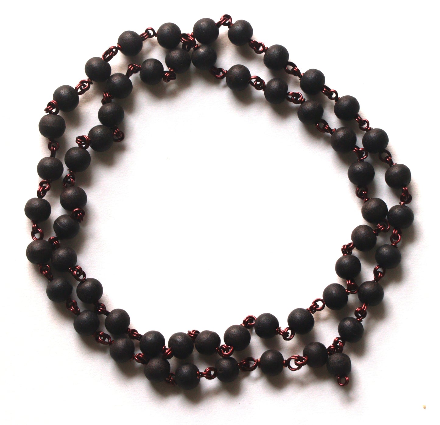 ShivaRatna Karungali Malai with Goverment Lab Certificate Made in Copper Wire 54+1 Beads (8mm Beads Size) Ebony