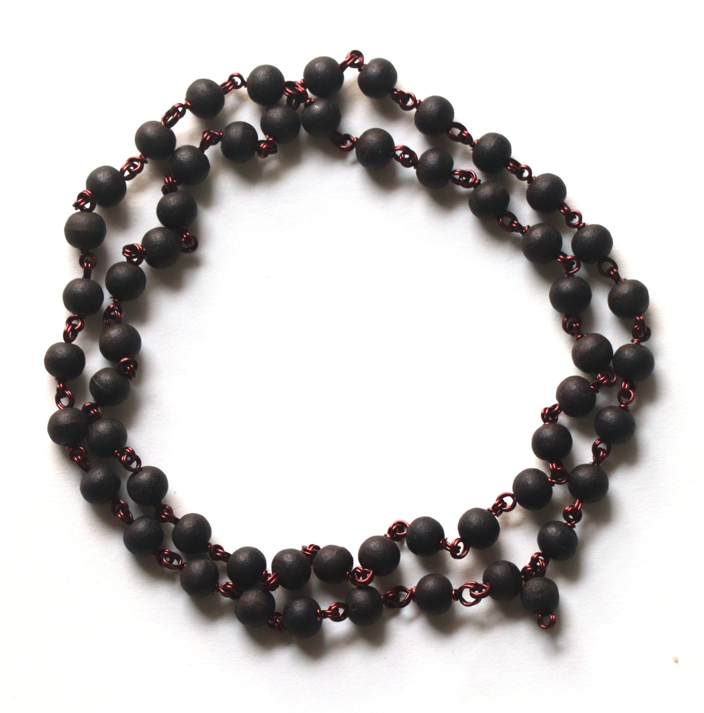 ShivaRatna Karungali Malai with Goverment Lab Certificate Made in Copper Wire 54+1 Beads (8mm Beads Size) Ebony