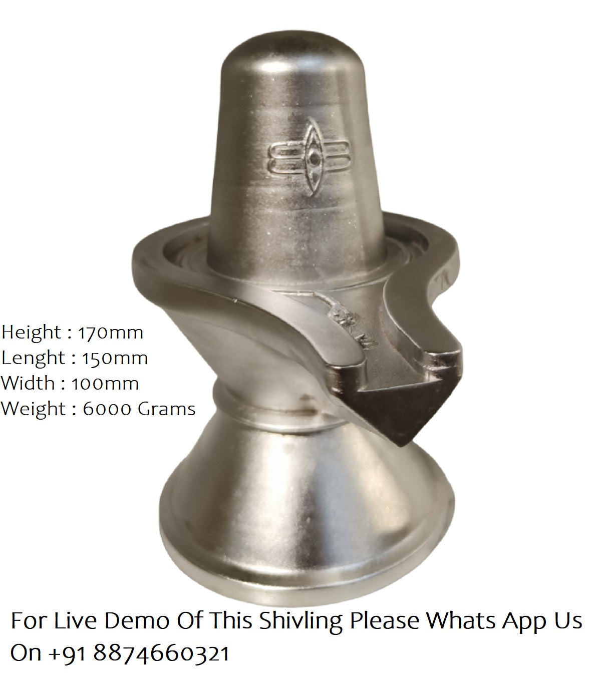 ShivaRatna Original Parad/Mercury Shivling 6 Kg/L x B x H : 150 x 100 x 170 mm Big Size - ShivaRatna